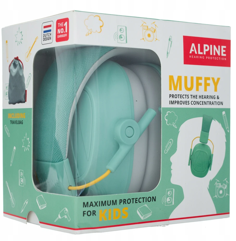Alpine Muffy Kids klausos apsaugos priemonės, mėtų