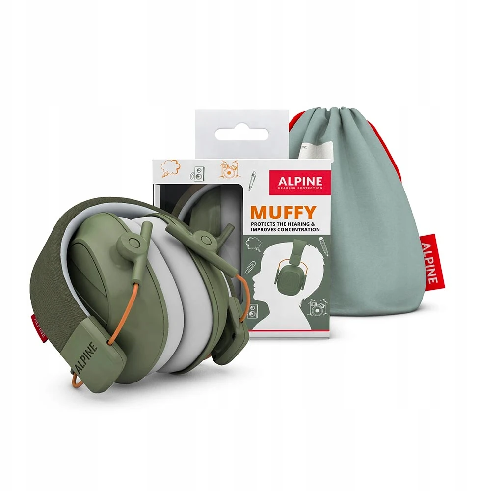 Alpine Muffy Kids klausos apsaugos priemonės, žalios