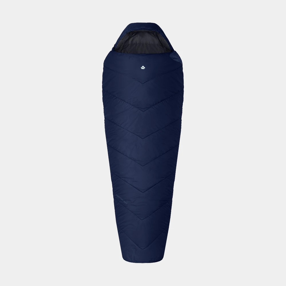 Alpinus Fiber Pro 1500 miegmaišis kairėje, tamsiai mėlyna