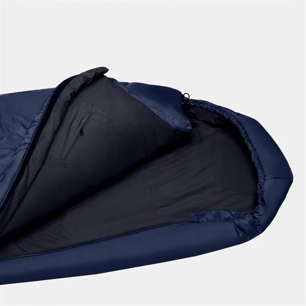 Alpinus Fiber Pro 1500 miegmaišis kairėje, tamsiai mėlyna