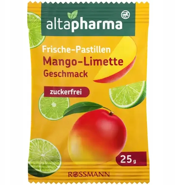 altama Pastilės be cukraus Mango Lime Pastilės Be glitimo Be laktozės