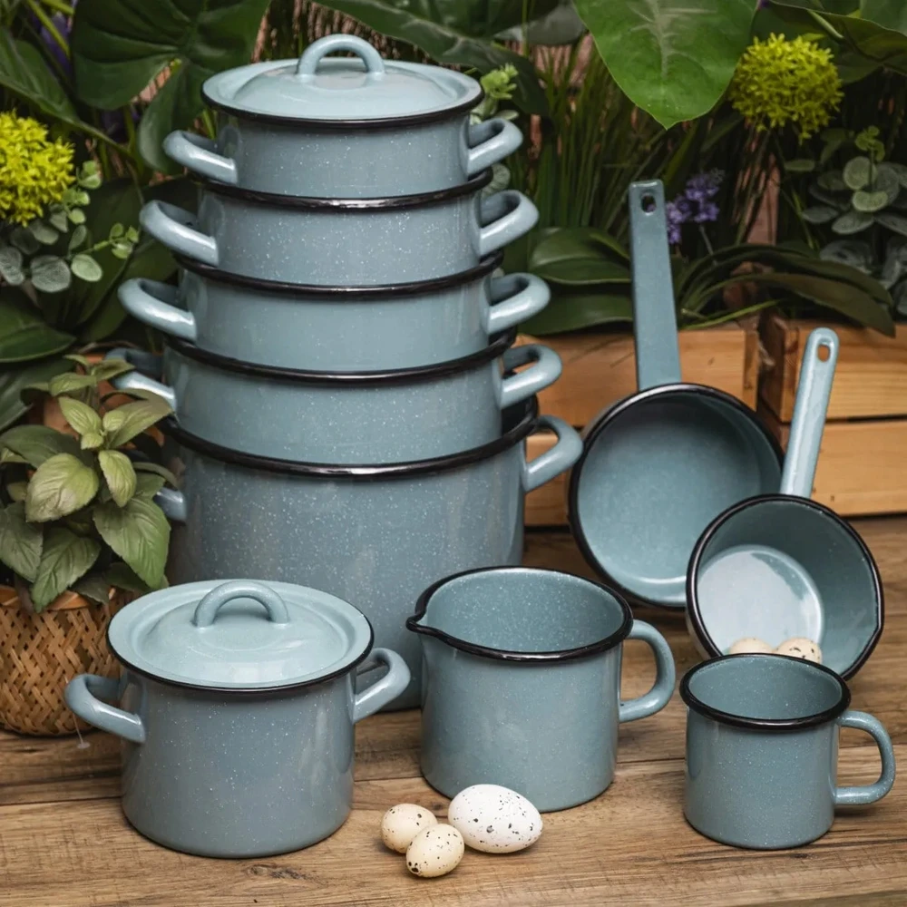 Altom Design Emaliuotas metalinis puodas, mažas šalavijų puodas, 1L, 1 vnt
