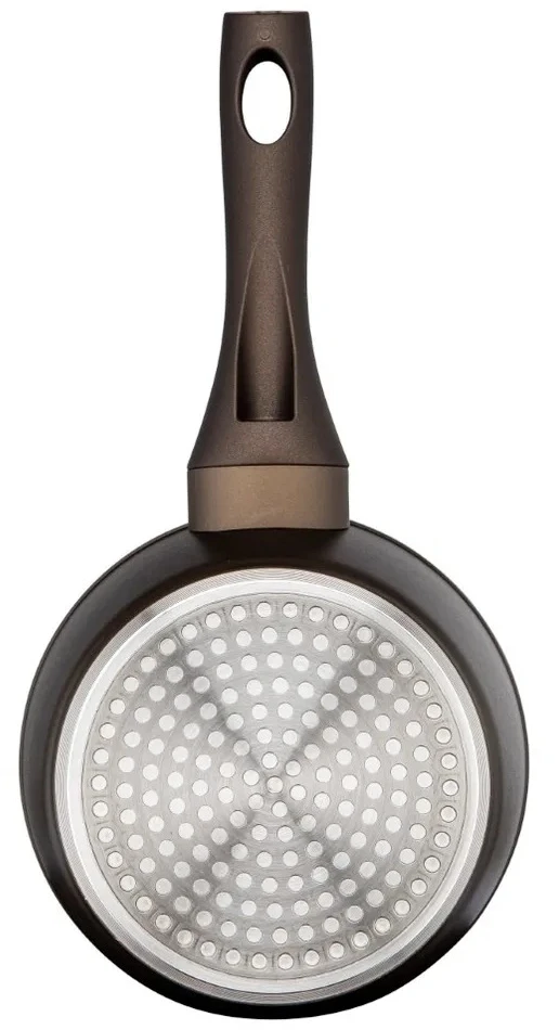 Altom Design SAUGOS INDUKCINĖ 16 CM 1,1 L ALIUMINIO NELIPEJUS PIENO PUODAS AURUM