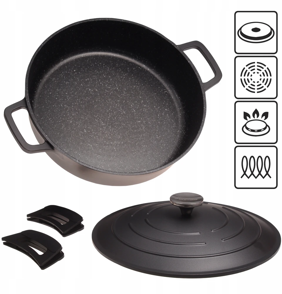 Alumininis puodas su marmurine danga Kamille 4l, 28cm, indukcijai