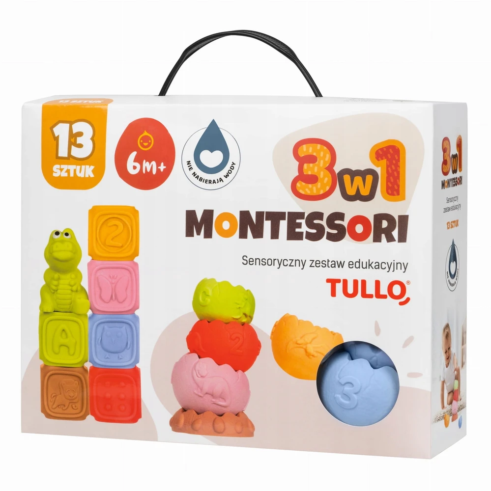 AM Tullo TULLO 612 sensoriniai blokai, sensorinė piramidė, Montessori mokomasis gyvūnų rinkinys 13 vnt.