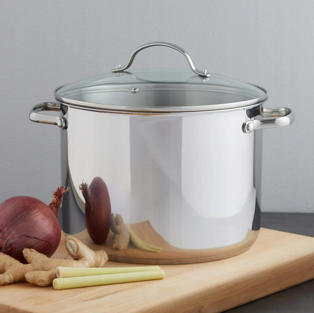 „Amazon Basics“ puodo nerūdijančio plieno 7,6 l indukcinis dangtis atsparus karščiui