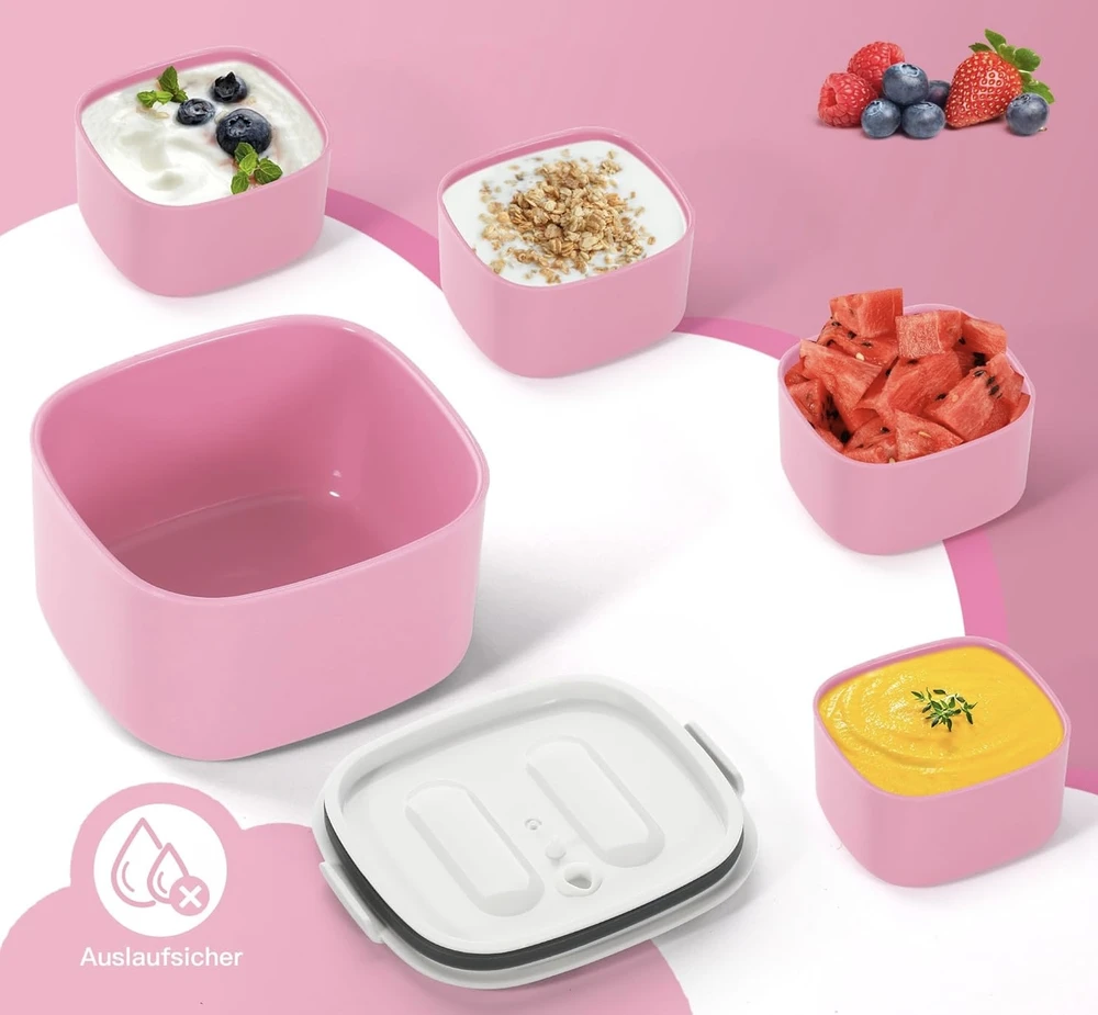 Amazon TUSEASY Lunch Box vaikams su skyreliais 860 ml - Rožinė