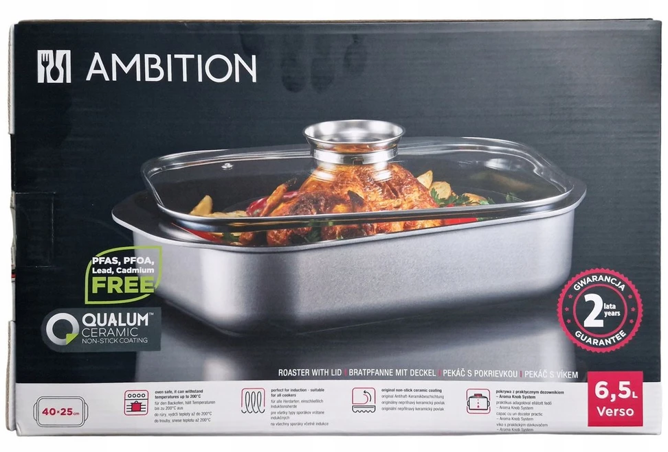 AMBITION ALUMINIUMINIS ŠUVAS SU DANGA DALYTUVIU GOOSE MAKER INDUKCIJA 40cm
