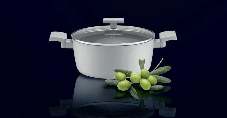 AMBITION GRIS PUODAS SU DANGIU 20 CM 2,2 L ALUMINIUM INDUCTION QUALUM BASIC