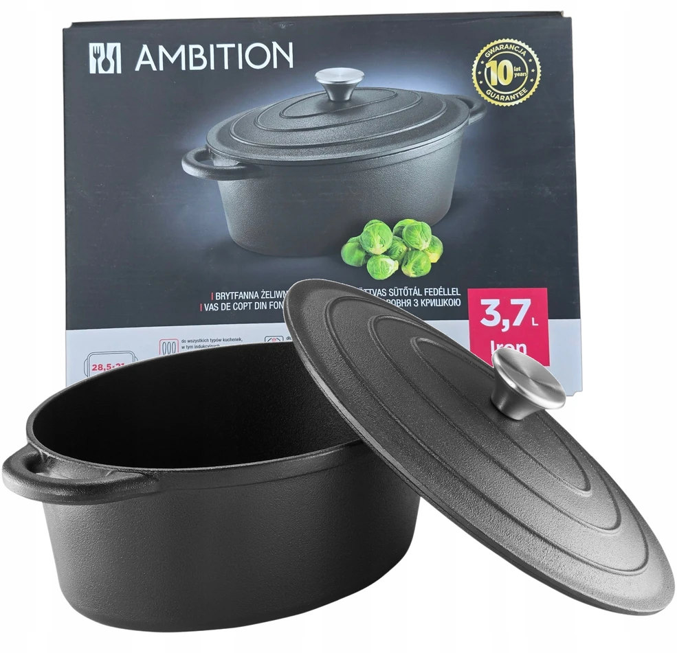 Ambition KETUS PUODAS SU DANGIU 3,7L GELEŽIO AMBICIJOS INDUKCINĖ KROSTELĖ