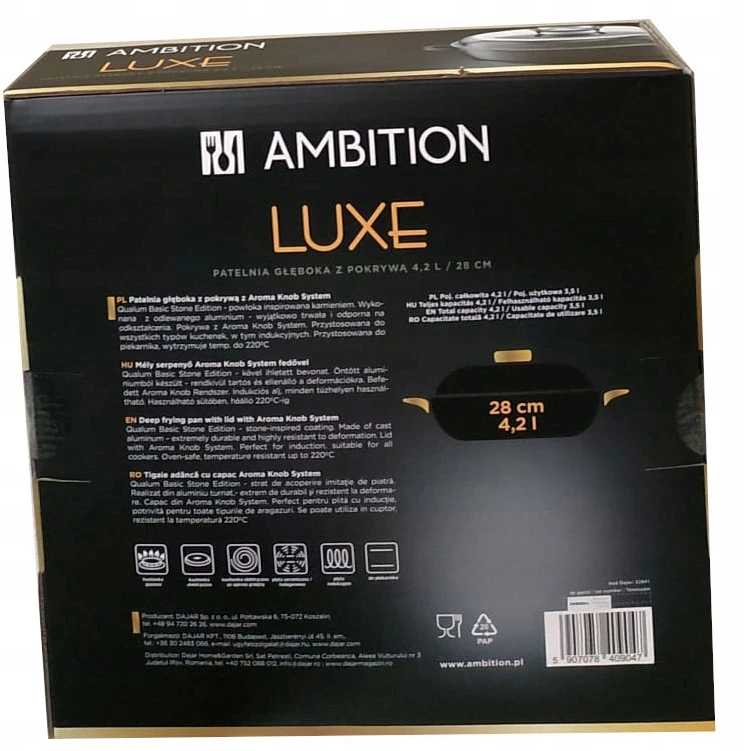 Ambition LUXE neprideganti keptuvė 4,2 l