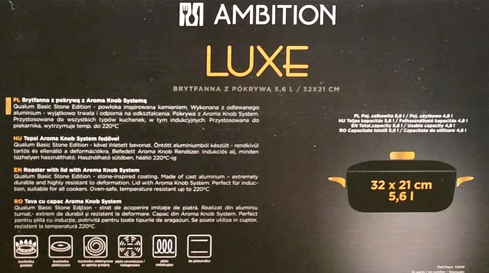 Ambition LUXE neprideganti keptuvė 5,6 l