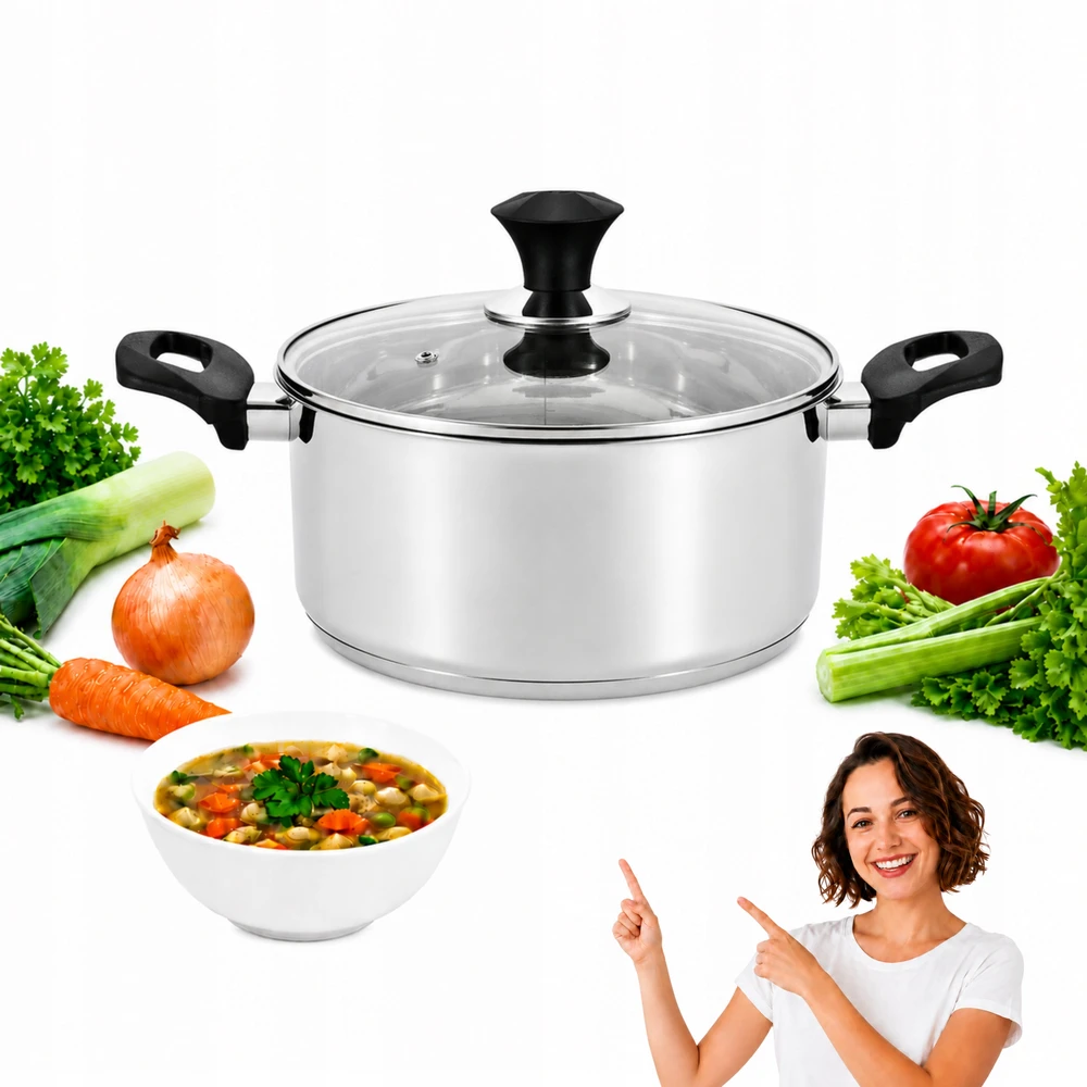AMEFA SAHARA nerūdijančiojo plieno indukcinis puodas su dangčiu 24 cm 5,5 l
