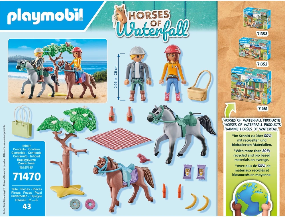 PLAYMOBIL HORSES OF WATERFALL Amelios ir Beno jodinėjimas paplūdimyje 71470