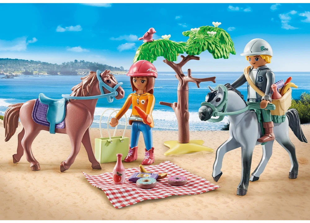 PLAYMOBIL HORSES OF WATERFALL Amelios ir Beno jodinėjimas paplūdimyje 71470