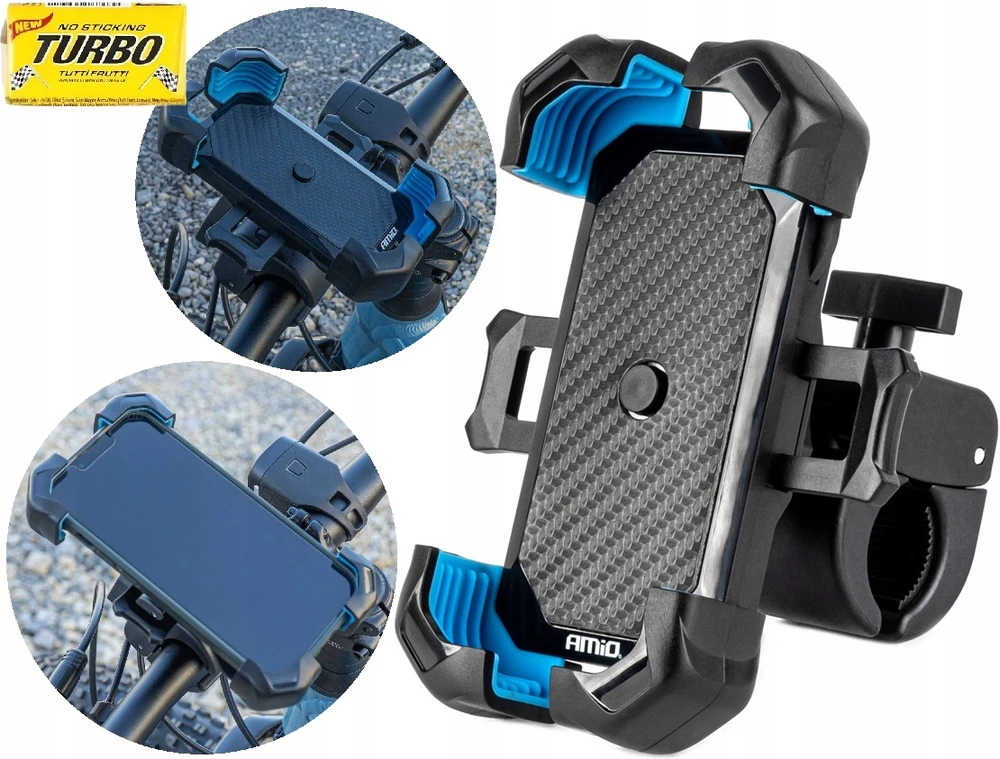 Telefono laikiklis dviračiui/motociklui/paspirtukui, pasukamas 360° AMIO-04146