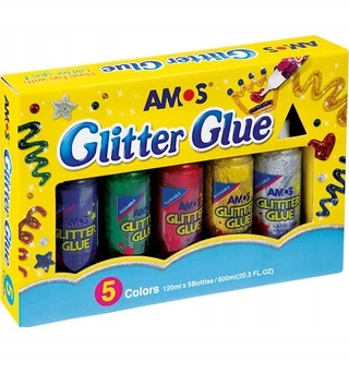 AMOS GLITTER SU GLITTER 120ml*5 SPALVŲ