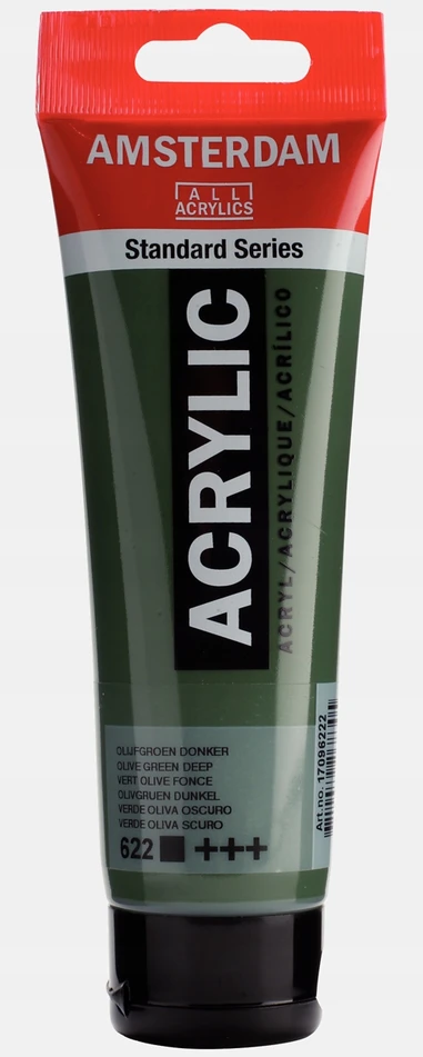 Amsterdam akriliniai dažai 120ml, alyvuogių žali, tamsūs