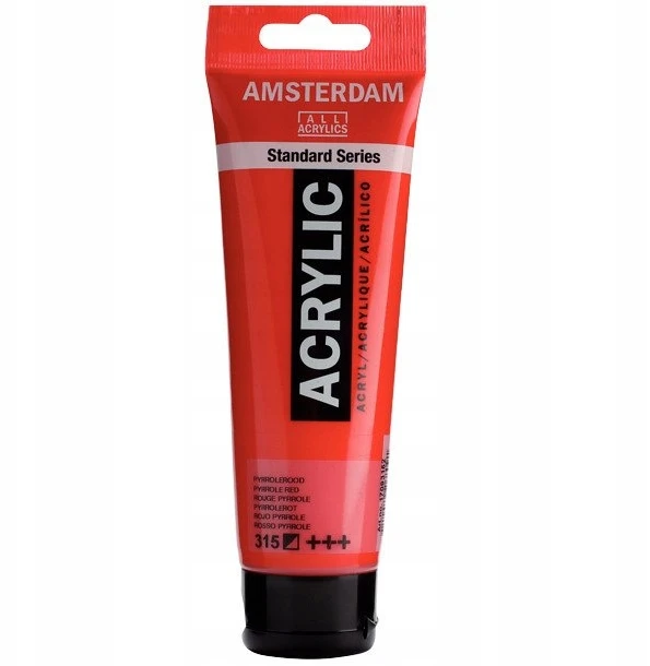Amsterdam akriliniai dažai, 120ml, pirolo raudonumo 315