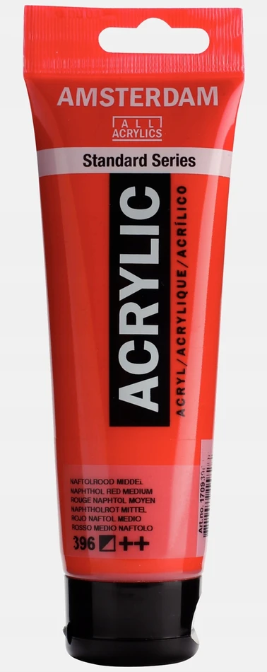 Amsterdam akriliniai dažai, raudoni ftalo, 120 ml, nr. 396