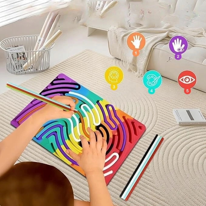 AMT Sensorinis žaislas, silikoninė antistresinė lenta, dvipusė, autizmo ADHD