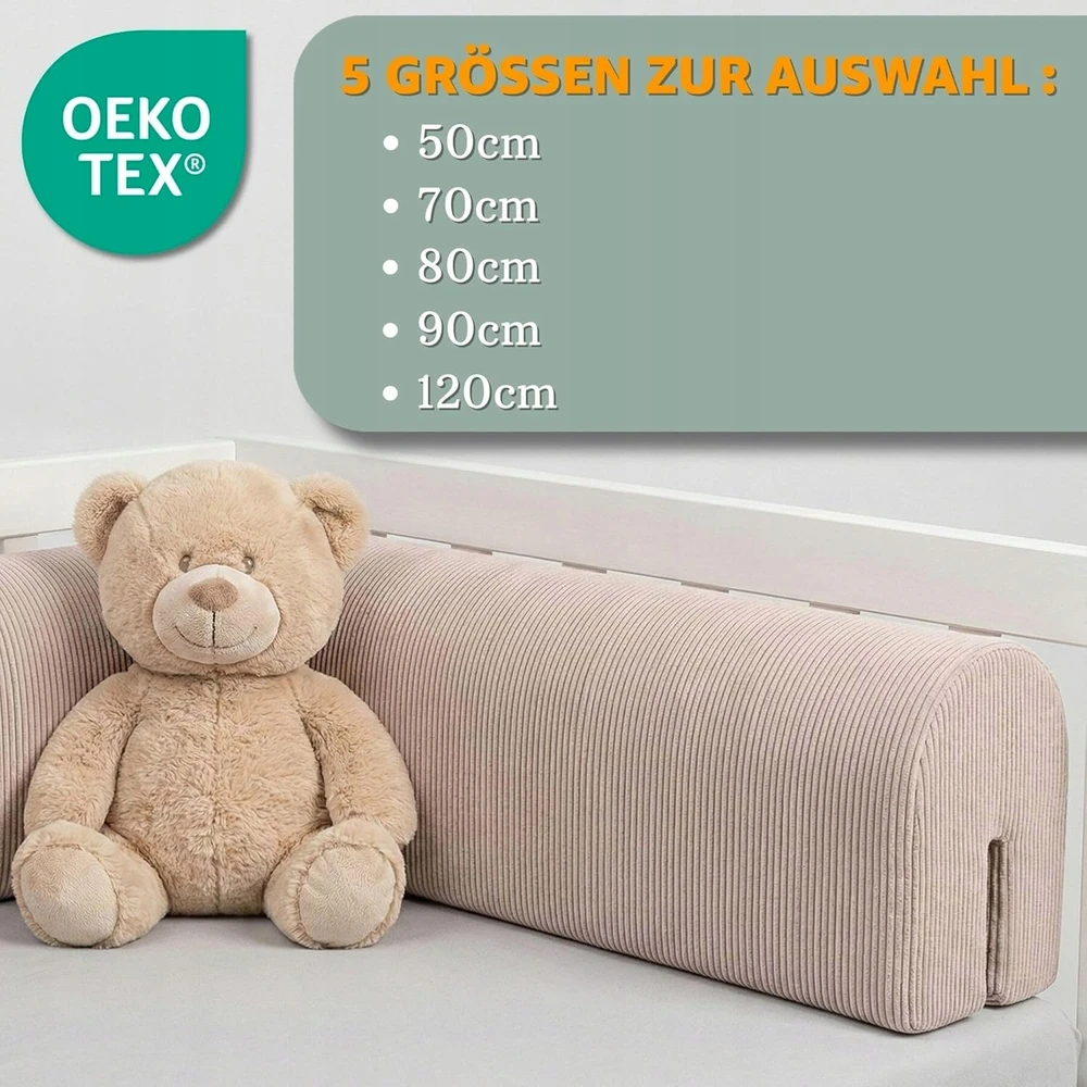 Amy ZABEZPIECZENIE KRAWĘDZI ŁÓŻECZKA DZIECIĘCEGO 90 CM JASNOSZARY