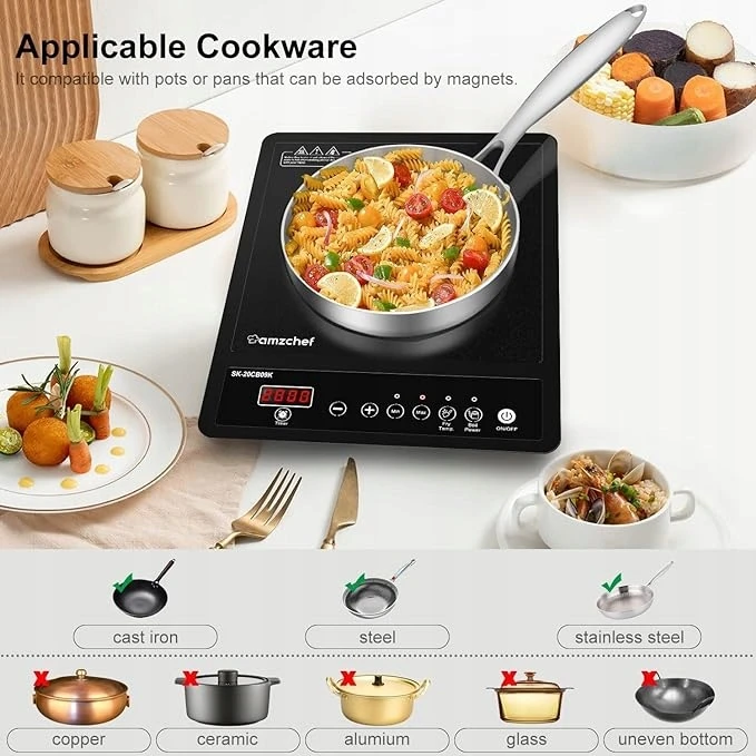 AMZCHEF SK-20CB09K Nešiojama indukcinė viryklė