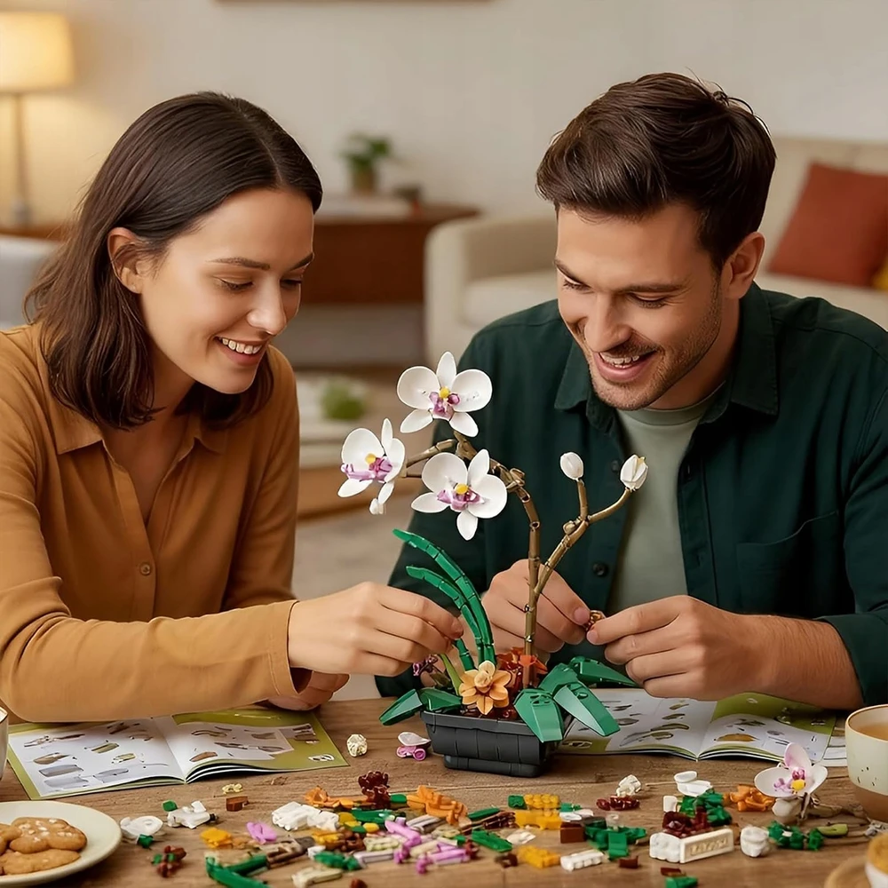 AMŽINŲ KALULŲ STATYBOS GĖLĖS ORCHIDĖJŲ PUOKŠTAS BOTANIKOS GĖLĖS DOVANA