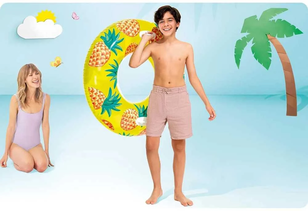 Ananasų formos plaukimo ratas 107 cm INTEX 56261