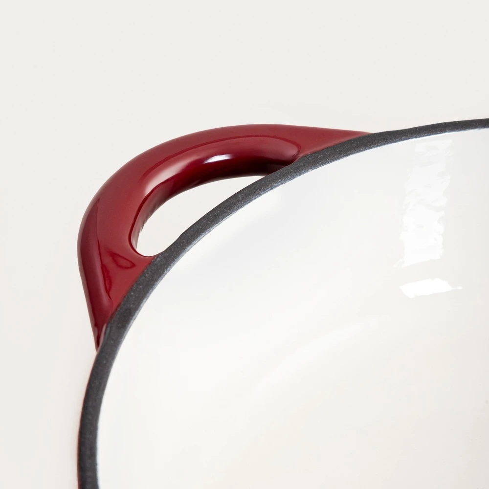 ANDREAS bordo spalvos plokščias ombre ketaus puodas, 28cm 2,5 l HOMLA