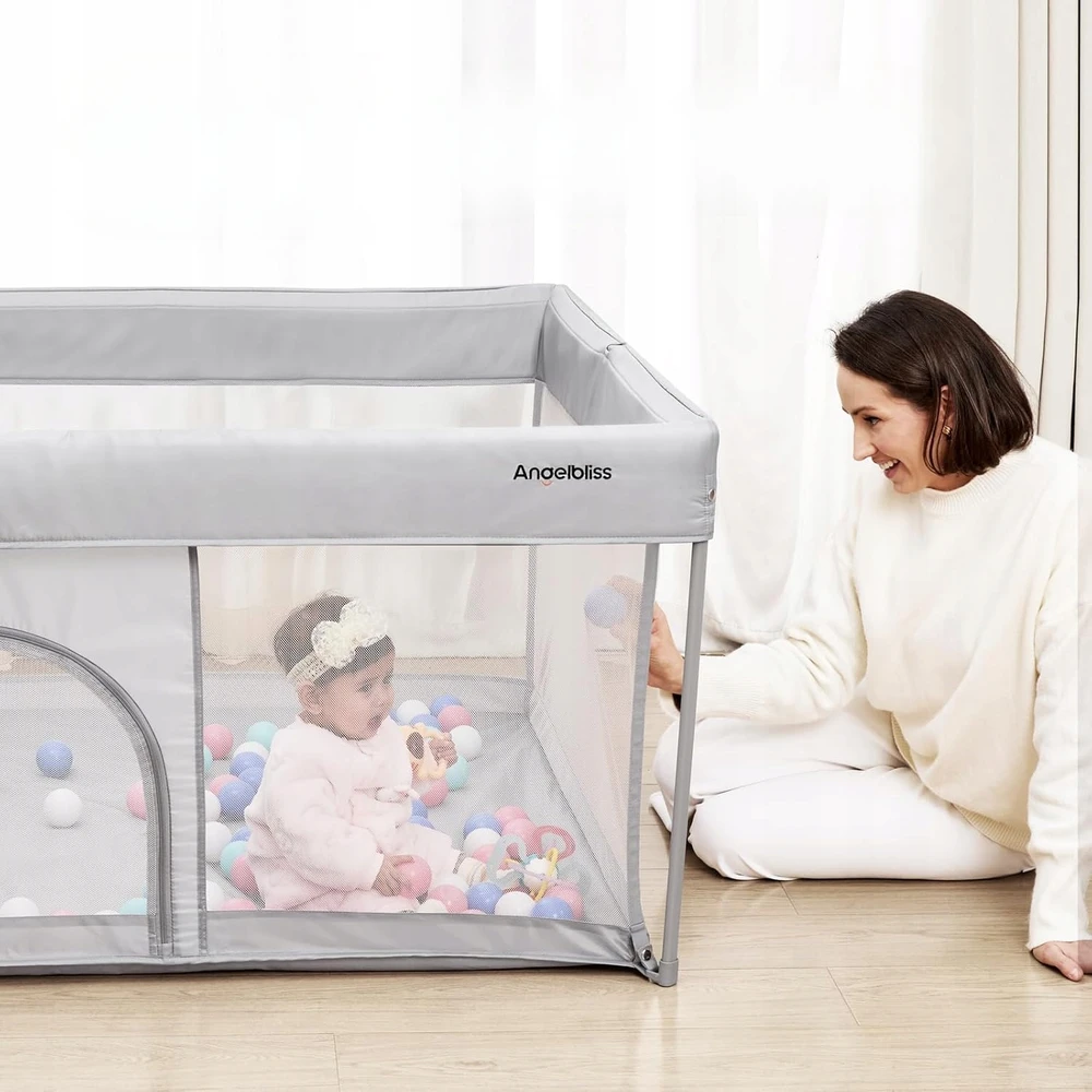 Angelbliss Składany Kojec Dla Niemowląt I Dzieci 50x50 Siatkowy Pilka Bezpieczny