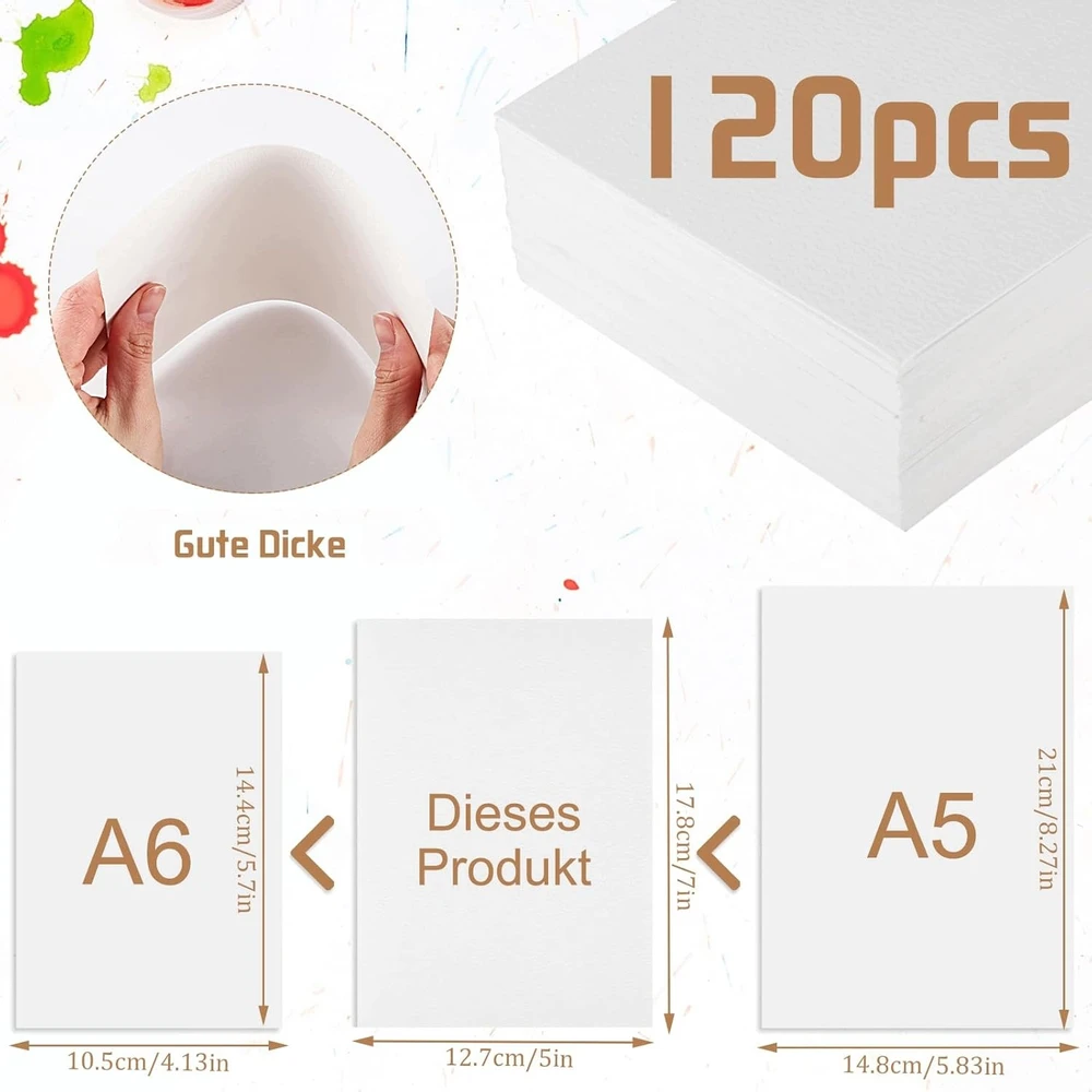 ANI AKVEROLĖS BLOKAS 120 LAPŲ 300G 178X127CM DAŽYMO POPIERIUS AKRILINIS GUAŠAS