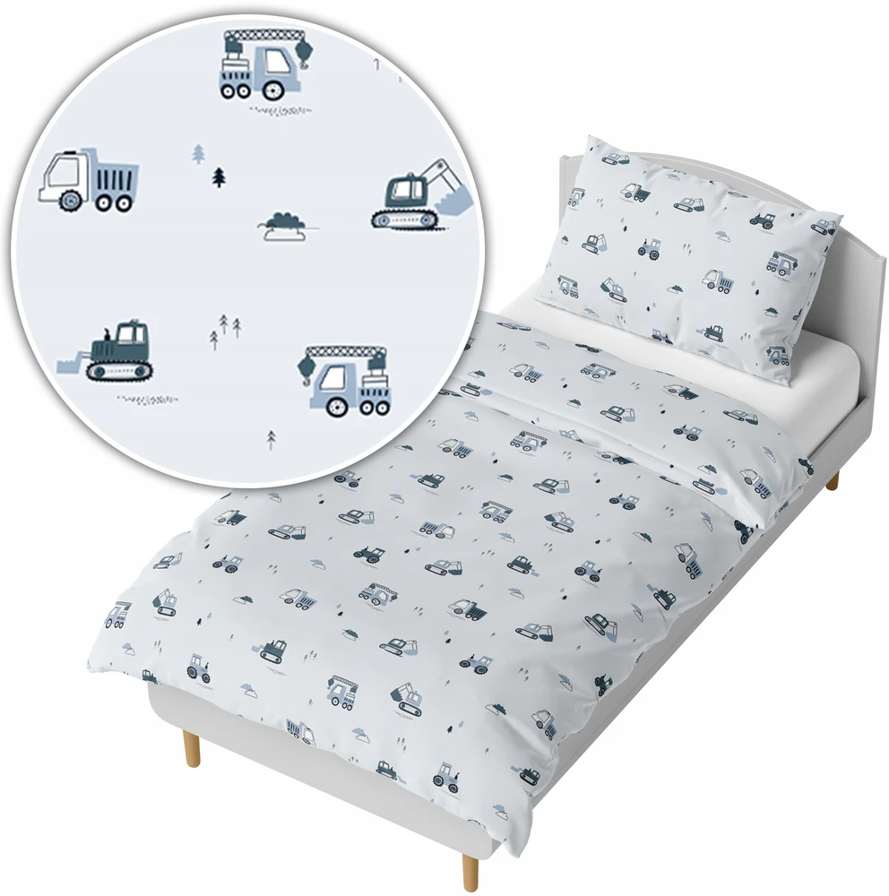 Ankras Vaikiškos/paaugliškos patalynės komplektas 140x200 su ekskavatoriais