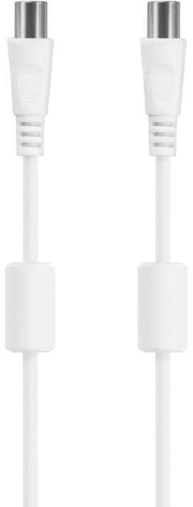 Antenos kabelis DELTACO 75 omų, ferito šerdys, paauksuotos jungtys, 1m, baltas / AN-101-K / R00150001