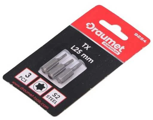 Antgalis Draumet Pro 1/4" T20 25mm 3 vnt.