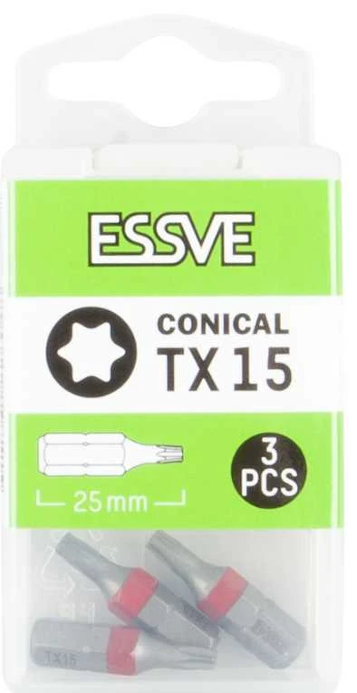 Essve Atsuktuvų antgaliai TX15 25 mm 3 vnt