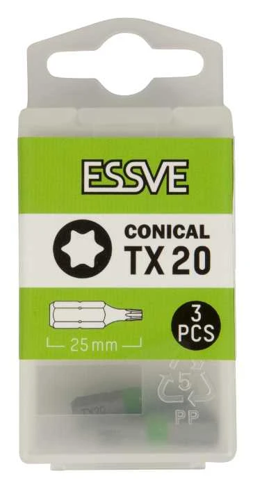 Essve Atsuktuvų antgaliai TX20 25 mm 3 vnt