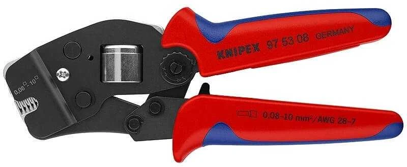 Laidų antgalių užspaudimo replės 0.08-10mm², 4-kant, Knipex