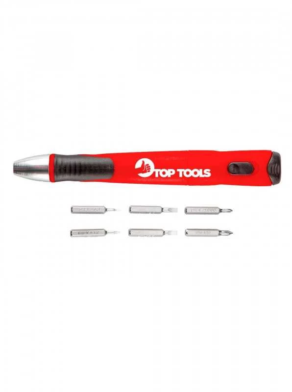 Antgaliukų rinkinys TOP TOOLS 7 vnt. (25 mm ilgio, 1/4" kvadratinė pavara)