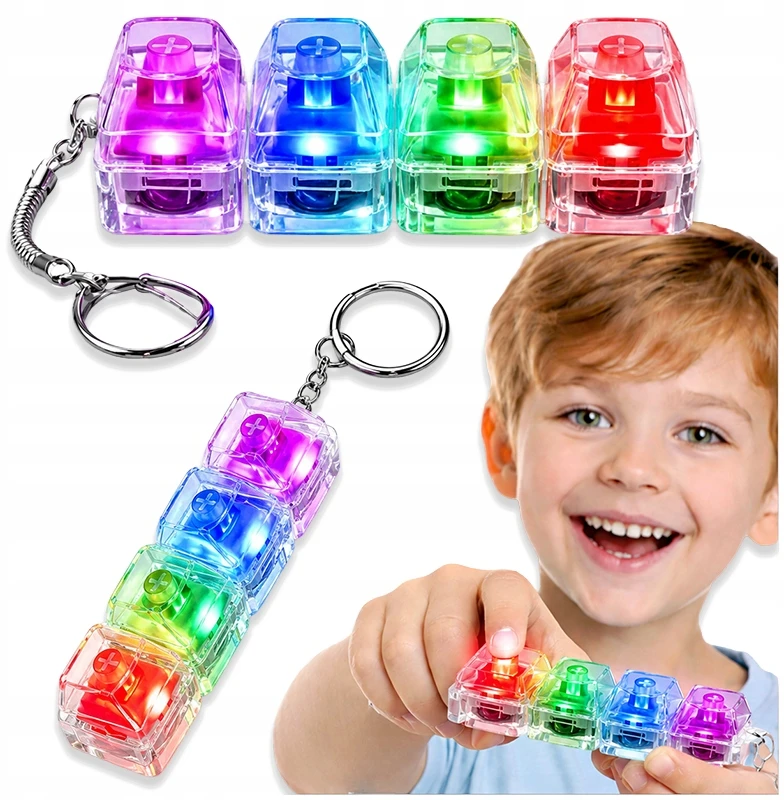 Anti-stresas Keychain Clicker Klaviatūra Fidget Switch Key Clicker Clicker