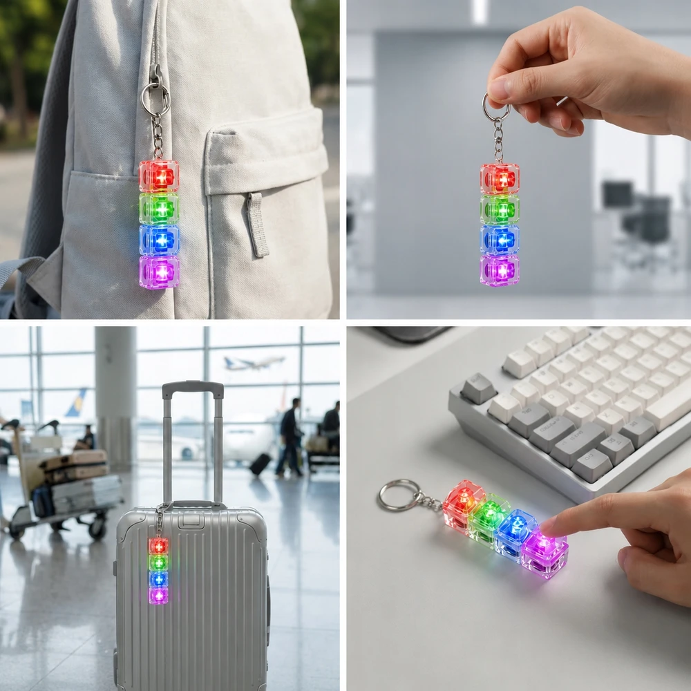 Anti-stresas Keychain Clicker Klaviatūra Fidget Switch Key Clicker Clicker