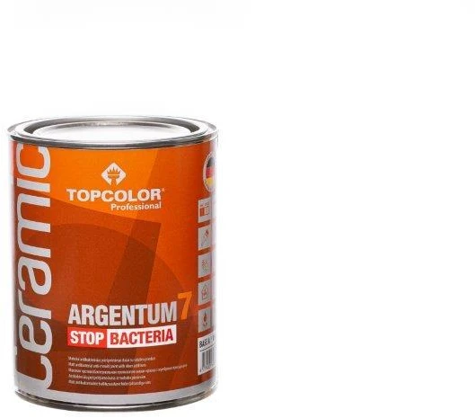 Antibakteriniai sienų dažai TOPCOLOR CERAMIC ARGENTUM 7, matiniai, baltos sp., 1 l