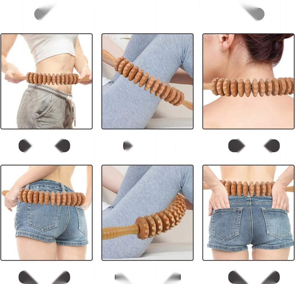 ANTICULITINIS ROLLIS 43 CM MEDINIS MASAŽUOJAS ATpalaiduojantis KŪNO RAUMENIS