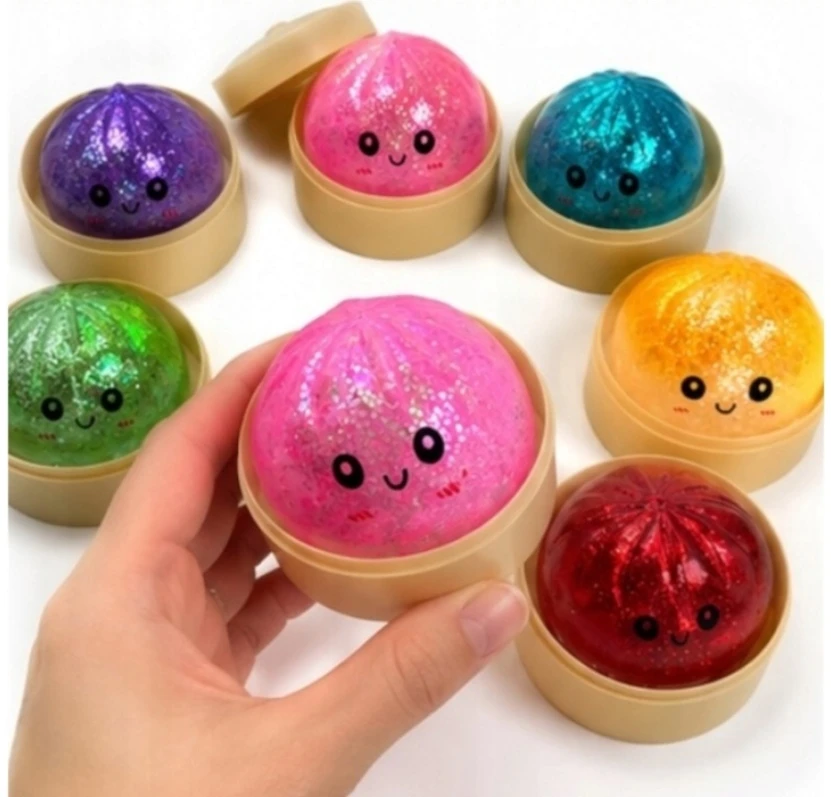ANTISTRESINIS KUDULINIS ANTISTRESAS KOLDULINIS SENSORY SQUISHY 5,5 CM GLITTER