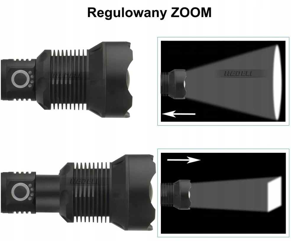 Anytech GALINGAS išgyvenimo taktinis žibintuvėlis W09 įkraunamas karinis ZOOM USB