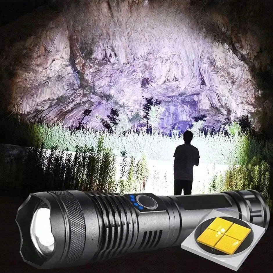 Anytech Išgyvenimo taktinis žibintuvėlis W403 įkraunamas GALINGAS karinis ZOOM USB C