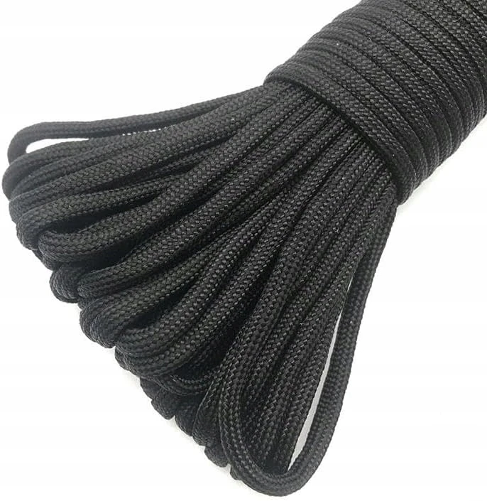 Anytech Tvirta Paracord virvė 30m/100ft Survival Outdoor nailon Juodas