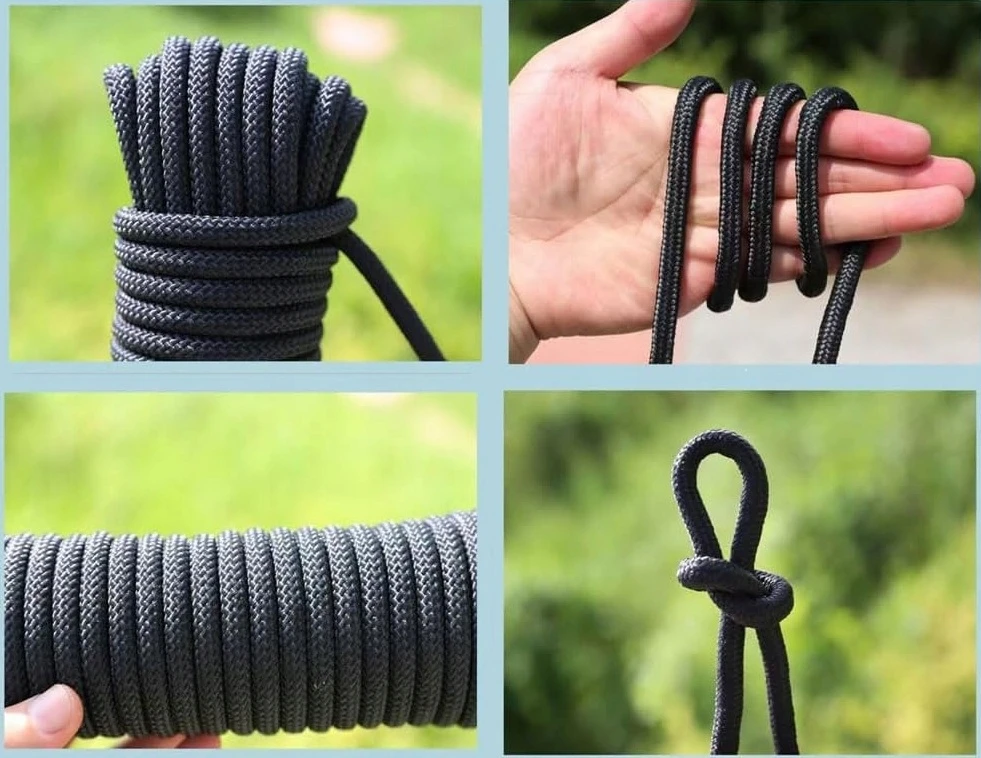 Anytech Tvirta Paracord virvė 30m/100ft Survival Outdoor nailon Juodas