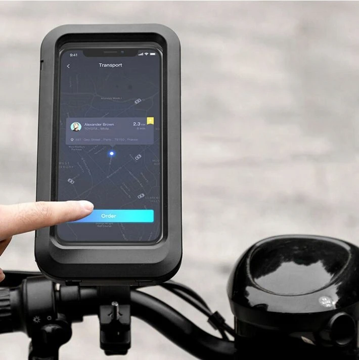 Anytech Vandeniui atsparus motociklo dviračio laikiklis, skirtas paspirtuko telefonui, reguliuojamas