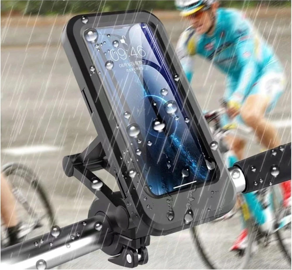 Anytech Vandeniui atsparus motociklo dviračio laikiklis, skirtas paspirtuko telefonui, reguliuojamas
